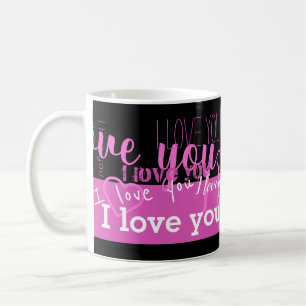 Ich Liebe Sie Lila schwarze Tasse