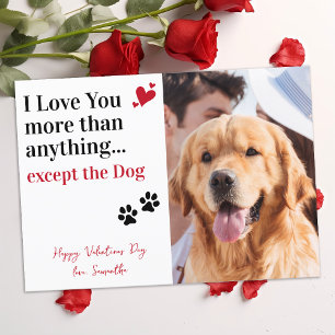 Ich Liebe Sie lustigen Valentinstag Custom Dog Fot Feiertagskarte