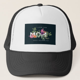 Ich Liebe Sie Mama Floral Design Trucker Hut Truckerkappe
