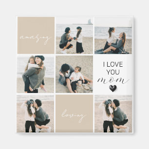 Ich Liebe Sie Mama   FotoCollage   Mocha Magnet