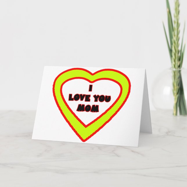 Ich Liebe Sie MAMA Gelbes Herz Das MUSEUM Zazzle G Karte (Vorderseite)