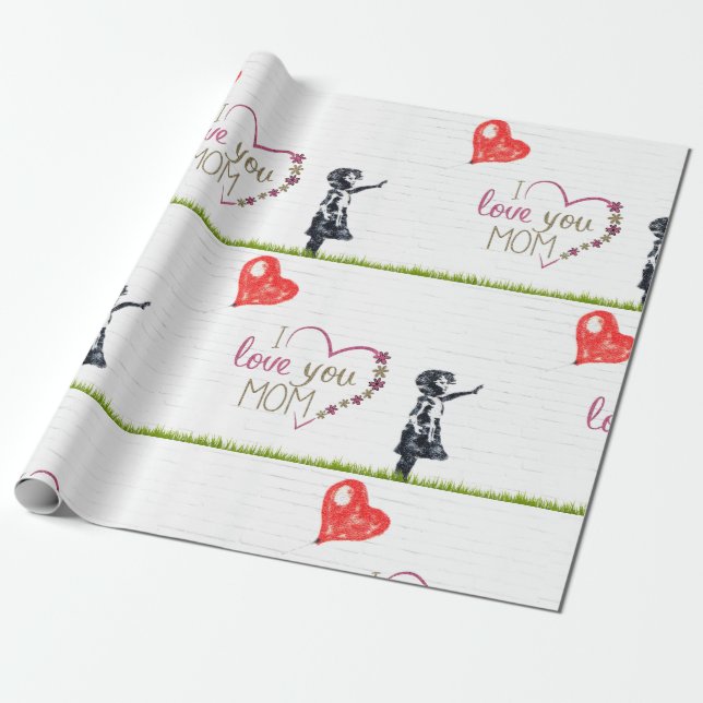 Ich Liebe Sie Mama Geschenkpapier (Ungerollt)