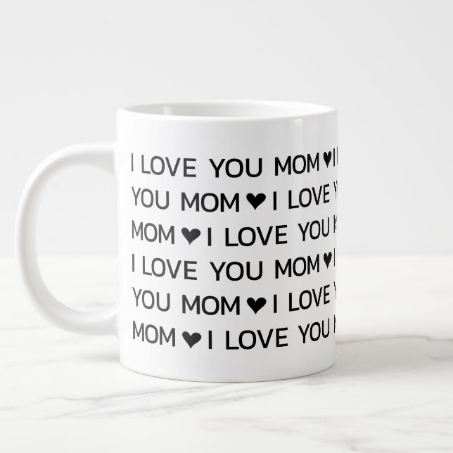 Ich Liebe Sie Mama Herz Jumbo-Tasse (Links)