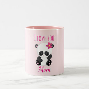 Ich Liebe Sie Mama Hübsch Panda Pink Zweifarbige Tasse