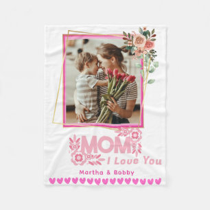 Ich LIEBE SIE MAMA Mama Personalisiert Modernes Fo Fleecedecke