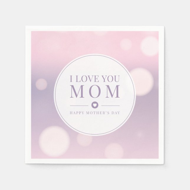 Ich Liebe Sie Mama Muttertag | Napkin Serviette (Vorderseite)