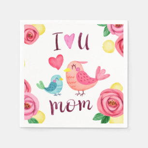 Ich Liebe Sie Mama Muttertag   Napkin Serviette