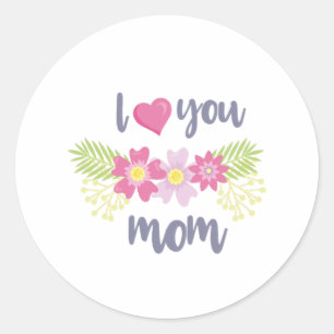 Ich Liebe Sie Mama Muttertag Runder Aufkleber