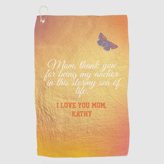 Ich Liebe Sie Mama Niedlich Moderne elegante Mütte Golfhandtuch (Vorderseite)