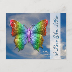 Ich Liebe Sie Mama   Rainbow Butterfly zum Muttert Postkarte