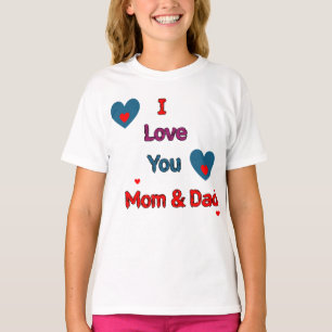 Ich Liebe Sie Mama und Vater Niedliche Familienher T-Shirt