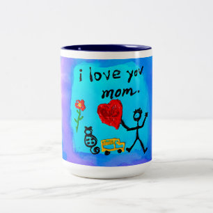 Ich Liebe Sie Mama Zweifarbige Tasse