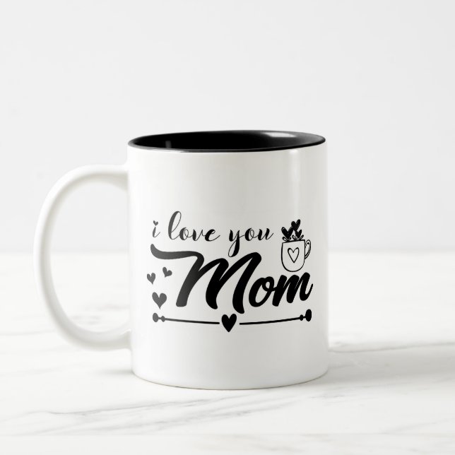 Ich Liebe Sie Mama Zweifarbige Tasse (Links)