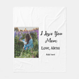 Ich Liebe Sie Mama's Tag elegant fügen Foto-Text Fleecedecke
