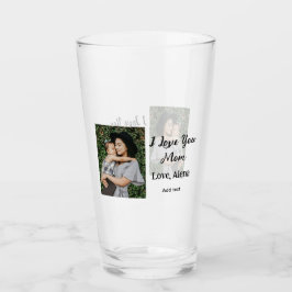 Ich Liebe Sie Mama's Tag elegant fügen Foto-Text Glas