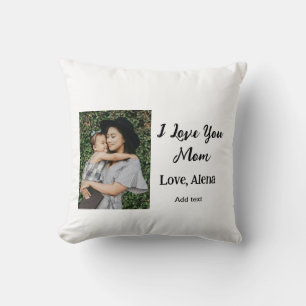 Ich Liebe Sie Mama's Tag elegant fügen Foto-Text Kissen