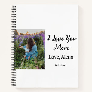 Ich Liebe Sie Mama's Tag elegant fügen Foto-Text Notizbuch