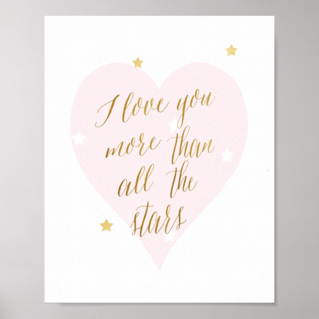 Ich Liebe Sie mehr als alle Sterne - Art Print Poster (Vorne)