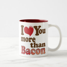 Ich Liebe Sie mehr als Bacon Zweifarbige Tasse