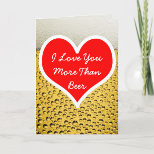 Ich Liebe Sie mehr als Bier-Foto Karte