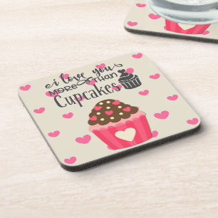 Ich Liebe Sie mehr als Cupcakes Getränkekasten Getränkeuntersetzer