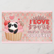 Ich Liebe Sie mehr als Cupcakes Panda Valentines