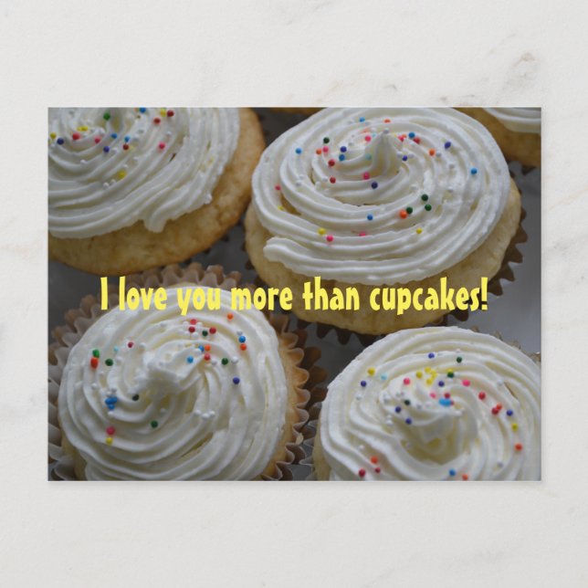 Ich Liebe Sie mehr als...Cupcakes Postkarte (Vorderseite)