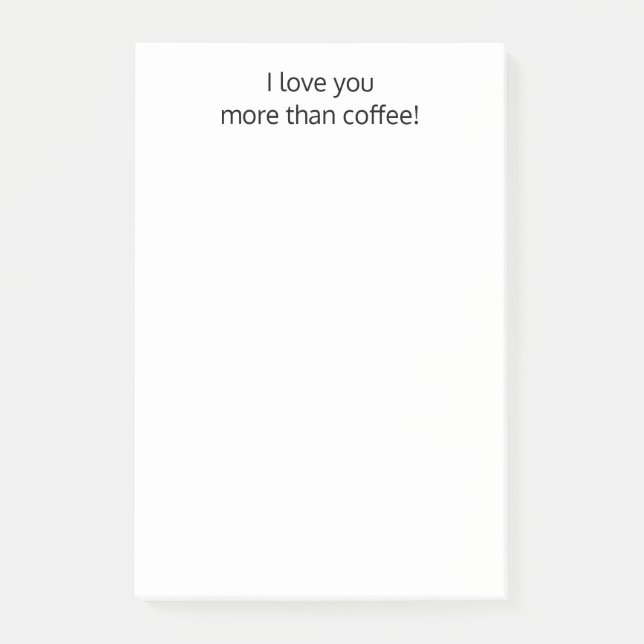 Ich Liebe Sie mehr als Kaffee, lustig Personalisie Post-it Klebezettel (Vorderseite)
