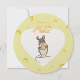Ich Liebe Sie mehr als Käse-Round-Card Feiertagskarte