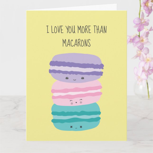 Ich Liebe Sie mehr als Macarons Kawaii Pastel Nied Karte (Orchidee)