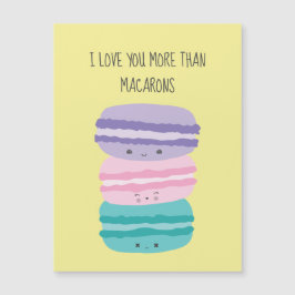Ich Liebe Sie mehr als Macarons Kawaii Pastel Nied Magnetkarte