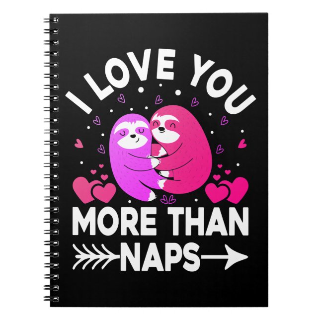 Ich Liebe Sie mehr als Nickerchen Rosa und Lila Sl Notizblock (Vorderseite)