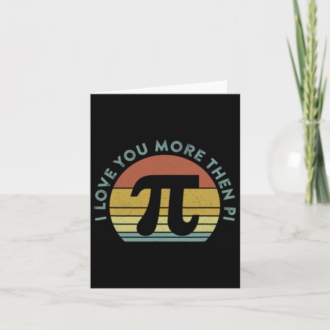Ich Liebe Sie mehr als Pi Infinity Mathematik Nerd Karte (Vorderseite)