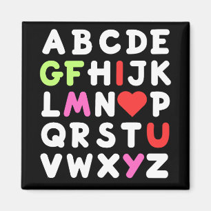 Ich Liebe Sie meine Gf ABC Alphabet Valentinstag G Magnet