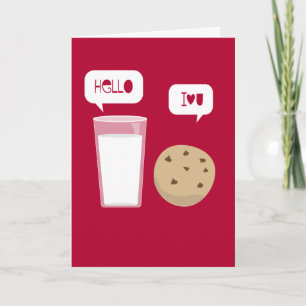 Ich Liebe Sie Milch & Cookie Card mein Valentine Feiertagskarte