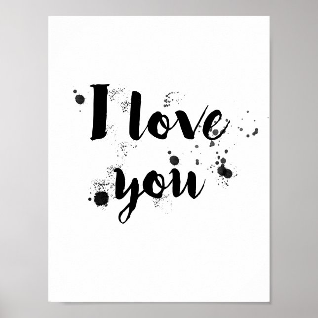 Ich Liebe Sie - Minimalistisch Poster (Vorne)