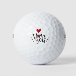 Ich Liebe Sie mit rotem Ballon Valentinstag Gesche Golfball