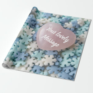 Ich Liebe Sie mit schönen Herzen und Schneeflocken Geschenkpapier