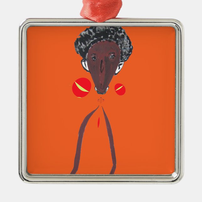 Ich Liebe Sie Nakupenda Swahili Silbernes Ornament (Vorne)