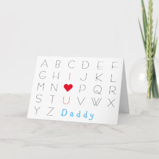 Ich Liebe Sie Niedlich für Vater ABCD Väter Tag Ge Karte