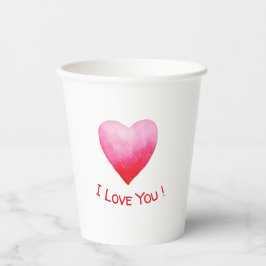 Ich Liebe Sie Niedliche Red Heart Valentine Paper Pappbecher