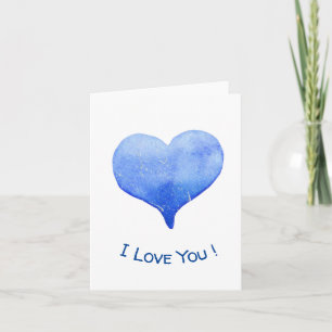 Ich Liebe Sie Niedliches blaues Herz Valentine Einladung