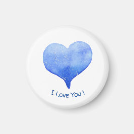Ich Liebe Sie Niedliches blaues Herz Valentine Magnet