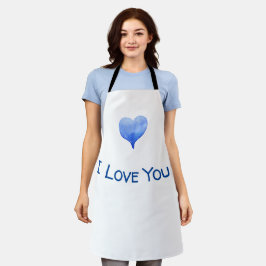 Ich Liebe Sie Niedliches blaues Herz Valentine Schürze