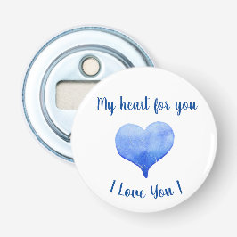 Ich Liebe Sie Niedliches blaues Herz Valentinstag Flaschenöffner