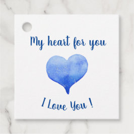 Ich Liebe Sie Niedliches blaues Herz Valentinstag Geschenkanhänger