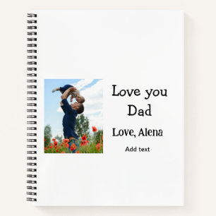 Ich Liebe, Sie Papa den Tag elegant fügen Foto-Tex Notizbuch