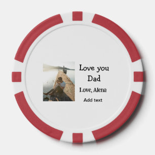 Ich Liebe, Sie Papa den Tag elegant fügen Foto-Tex Pokerchips