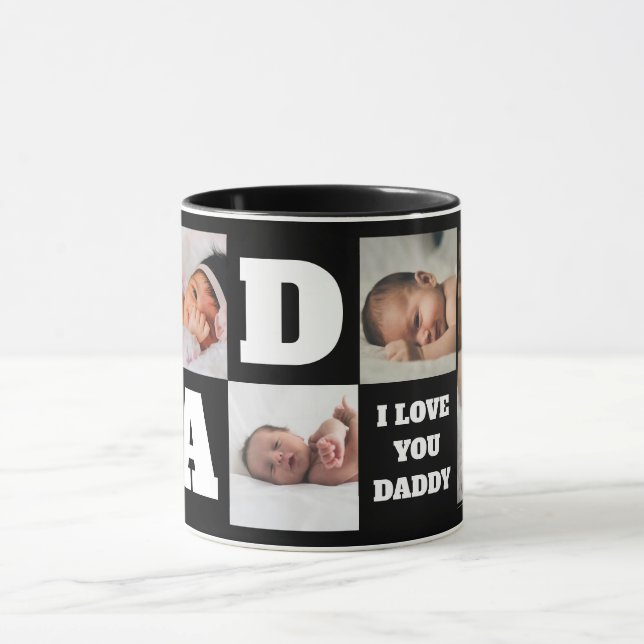 Ich Liebe Sie Papa Quote Vater FotoCollage Tasse (Zentrum)