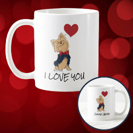 Ich Liebe Sie Personalisiert Niedliche Yorkie Illu Kaffeetasse
